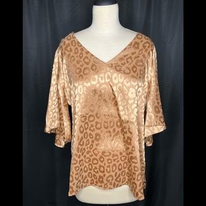 Large Savannah Jane Leopard blouse in Gold.